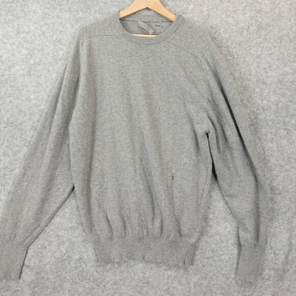 Raglan Cashmere Sweater Mens Medium Gray Scottish Jumper Light Academia LJ CROSS